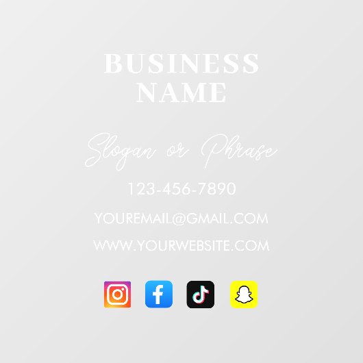 お客様の会社名のカスタマイズされたビジネス窓用デカール ウィンドウサイン (シート)