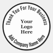 お客様の会社名ロゴ白黒 ラウンドシール (正面)