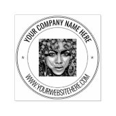 お客様の写真とカスタム文字ラウンドセルフインキングスタンプ セルフインキングスタンプ (デザイン)