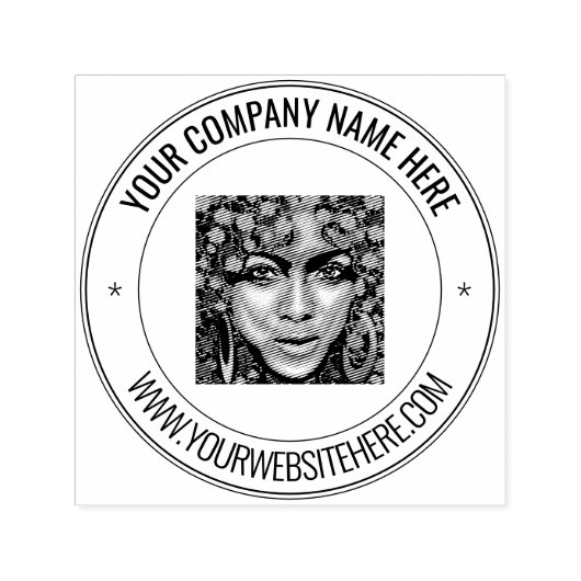 お客様の写真とカスタム文字ラウンドセルフインキングスタンプ セルフインキングスタンプ (デザイン)