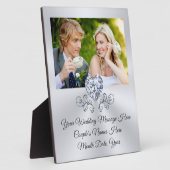 お客様の写真とパーソナライズされたの結婚プラークの贈り物 フォトプラーク (側面)