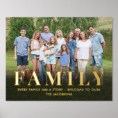 お客様の写真と引用文ファミリーエレガント記念ミニマル品 箔ポスター (正面)