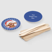 お客様の写真と文字の雪片フレームファンセット ハンドファン (組立なし)