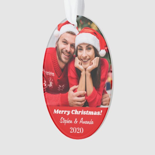 お客様の写真と文字オーナメント オーナメント (正面)