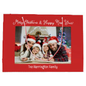 お客様の写真と文字カスタム ラージペーパーバッグ (裏面)