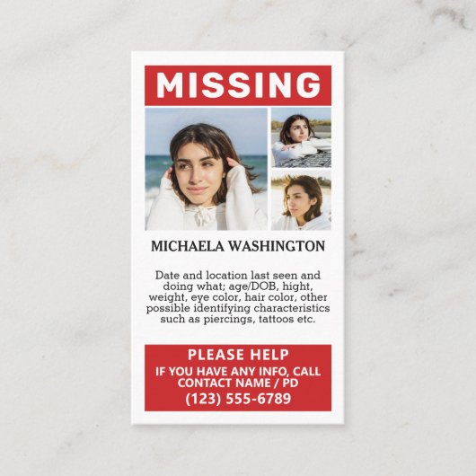 お客様の写真と文字恋しく思の「個人」 名刺 (正面)