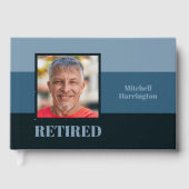 お客様の写真と文字男らしストライプ ゲストブック (正面)