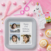 お客様の写真と文字 ペーパープレート (パーティー)