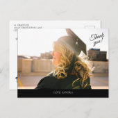 お客様の写真の卒業生に感謝はがき ポストカード (正面/裏面)