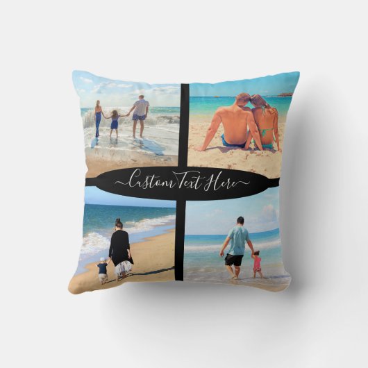 お客様の写真コラージュ枕とカスタム文字 クッション (裏面)