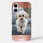 お客様の写真、フェイクバラ金ゴールドメタル&スクリプト名 Case-Mate iPhoneケース (裏面)