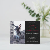 お客様の写真/ブラック/タイポグラフィ/卒業パーティー インビテーションポストカード (スタンド正面)