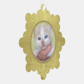 お客様の写真/文字伝統的 – 年間の贈り物とメッセージ オーナメントカード (右)