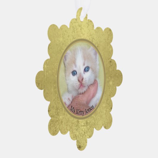 お客様の写真/文字伝統的 – 年間の贈り物とメッセージ オーナメントカード (右)