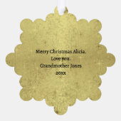 お客様の写真/文字伝統的 – 年間の贈り物とメッセージ オーナメントカード (裏面)