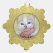 お客様の写真/文字伝統的 – 年間の贈り物とメッセージ オーナメントカード (正面)