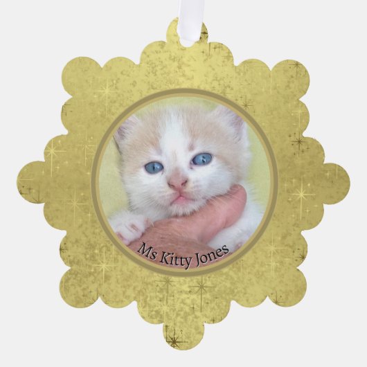 お客様の写真/文字伝統的 – 年間の贈り物とメッセージ オーナメントカード (正面)