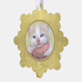 お客様の写真/文字伝統的 – 年間の贈り物とメッセージ オーナメントカード (左)