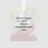 お客様の写真/文字伝統的 – 年間の贈り物とメッセージ オーナメント (裏面)