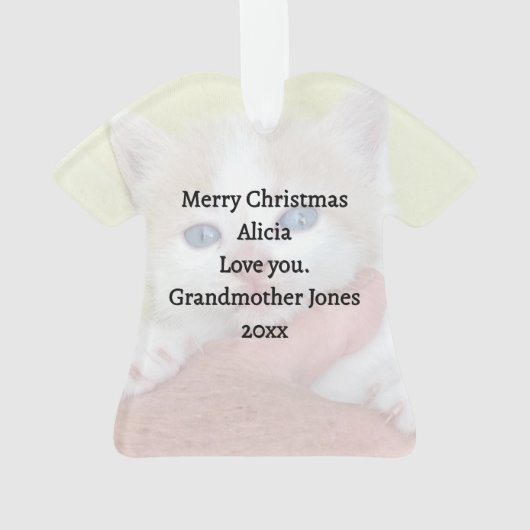 お客様の写真/文字伝統的 – 年間の贈り物とメッセージ オーナメント (裏面)