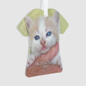 お客様の写真/文字伝統的 – 年間の贈り物とメッセージ オーナメント (正面)