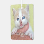 お客様の写真/文字伝統的 – 年間の贈り物とメッセージ メタルオーナメント (正面左)