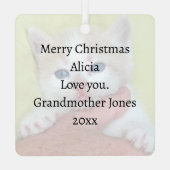 お客様の写真/文字伝統的 – 年間の贈り物とメッセージ メタルオーナメント (裏面)