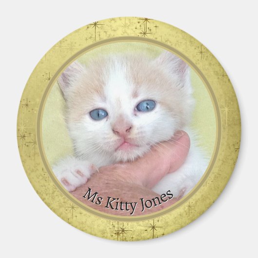 お客様の写真/文字伝統的 – 年間ギフト – Golden マグネット (正面)