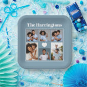 お客様の写真、文字、カラーコースターセット ペーパープレート (パーティー)