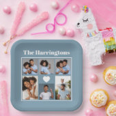 お客様の写真、文字、カラーコースターセット ペーパープレート (パーティー)