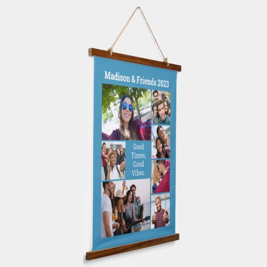 お客様の写真、文字、色 吊り下げ型タペストリー (傾斜あり)