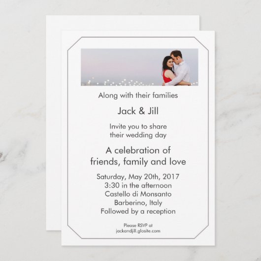 お客様の写真（5時間365日） 招待状 (正面/裏面)