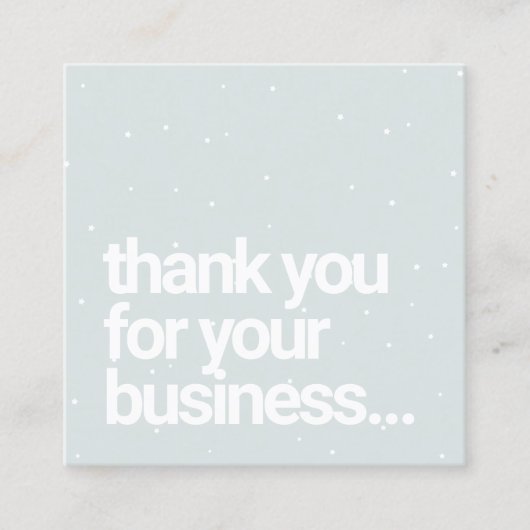 お客様の割引はありがとう冬の星 スクエア名刺 (正面)