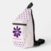 お客様の名エレガント前バイオレットと赤面ストライプ開花 スリングバッグ (右コーナー)