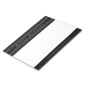 お客様の名前とストライプ |黒と白 ノートパッド (アングル)