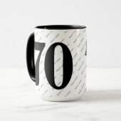 お客様の名前のパターン – 白黒 – はっきりした 70 マグカップ (正面左)