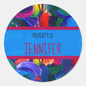 お客様の名前のフェイク絵を描財産 ラウンドシール (正面)