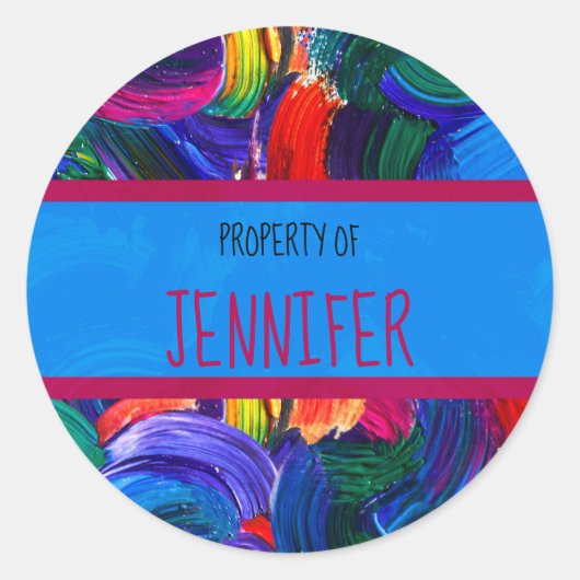 お客様の名前のフェイク絵を描財産 ラウンドシール (正面)