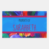 お客様の名前のフェイク絵を描財産 長方形シール (正面)