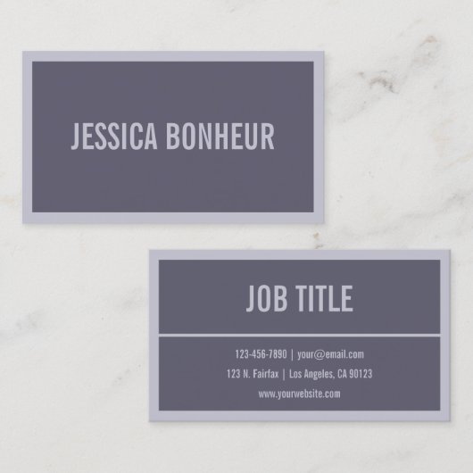 お客様の名前またはビジネス |ハージーパープル/ラベンダー 名刺 (正面/裏面)