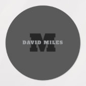 お客様の名前または会社名 | グレモダンー ラベル (デザイン1)