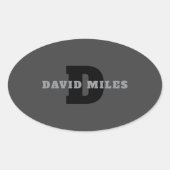 お客様の名前または会社名 | グレモダンー 楕円形シール (正面)