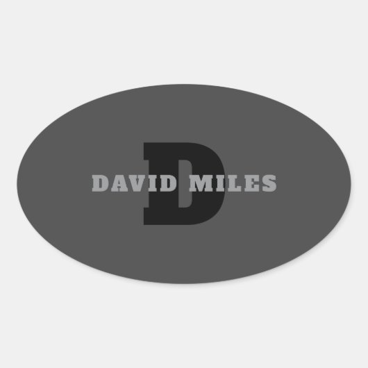 お客様の名前または会社名 | グレモダンー 楕円形シール (正面)