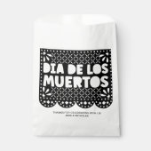 お客様の名前を入れた Día de los Muertos ブラック ピカド ペーパ フェイバーバッグ (正面)