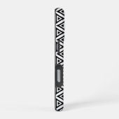 お客様の名前を鮮明な三角形の白黒パターン iPhoneケース (右側面)