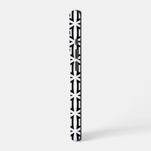 お客様の名前を鮮明な三角形の白黒パターン iPhoneケース (左側面)