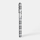 お客様の名前を鮮明な三角形の白黒パターン iPhone 16ケース (左側面)