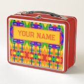 お客様の名前インスパイアヴィンテージグラフィックアート メタルランチボックス (正面)