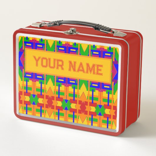 お客様の名前インスパイアヴィンテージグラフィックアート メタルランチボックス (正面)