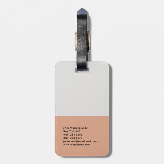 お客様の名前トレンディーモダンミニマル ラゲッジタグ (裏面縦)
